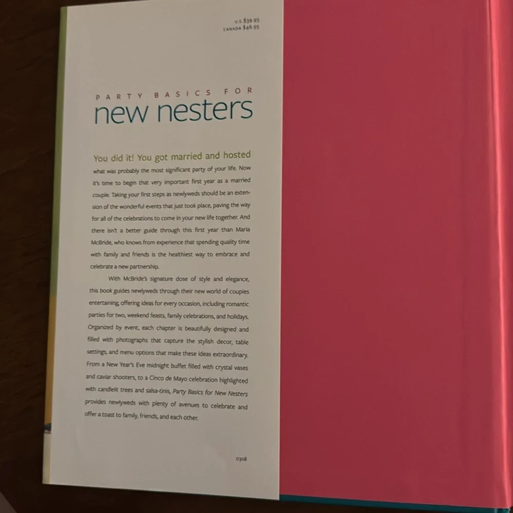 Party Basics for New Nesters!  Maria McBride Cookbook Entertaining House Warming
